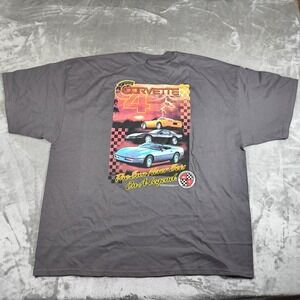Vintage Corvette C4 Shirt Men XXXL Gray National Corvette Museum GM Legend Faded